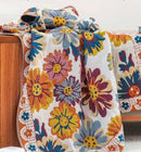 Boho Floral Cotton Bedspread Blanket by Axyaa: Soft Aesthetic Bed Throw Cover for Home