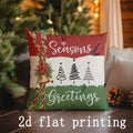 Axyaa Merry Christmas Poinsettia Greeting Pillow Cover for Sofa, Bedroom, Car
