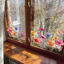 Colorful Flowers Butterfly Wall Sticker for Glass Windows by Axyaa