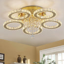 Axyaa Crystal Ceiling Chandelier: Modern Pendant Light for Living Room, Dining, Bedroom.