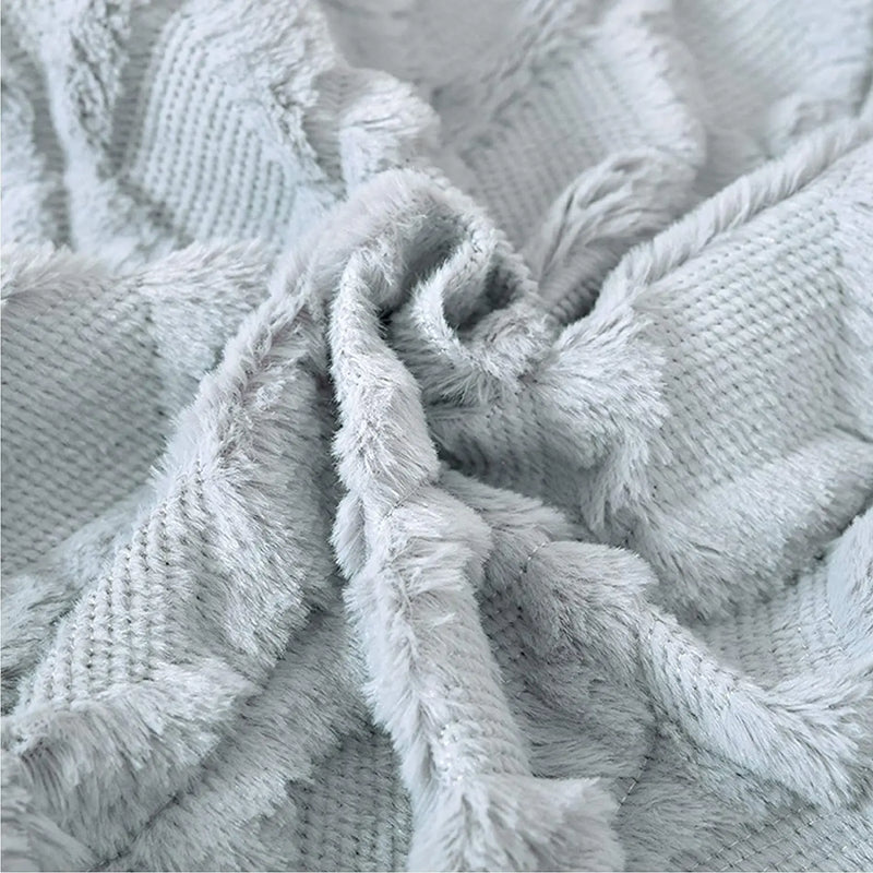 Axyaa Soft Gray Plush Pillow Cover 45x45cm Cozy Cushion Throw Home Decor