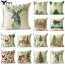 Axyaa Christmas Linen Pillow Cover 45X45CM - Festive Home Decor
