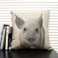 Axyaa African Animal Linen Pillow Cover 45x45cm - Lion, Elephant, Elk Portrait Decor