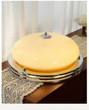 Axyaa French Retro Cream Glass Egg Tart Ceiling Light for Bauhaus Bedroom