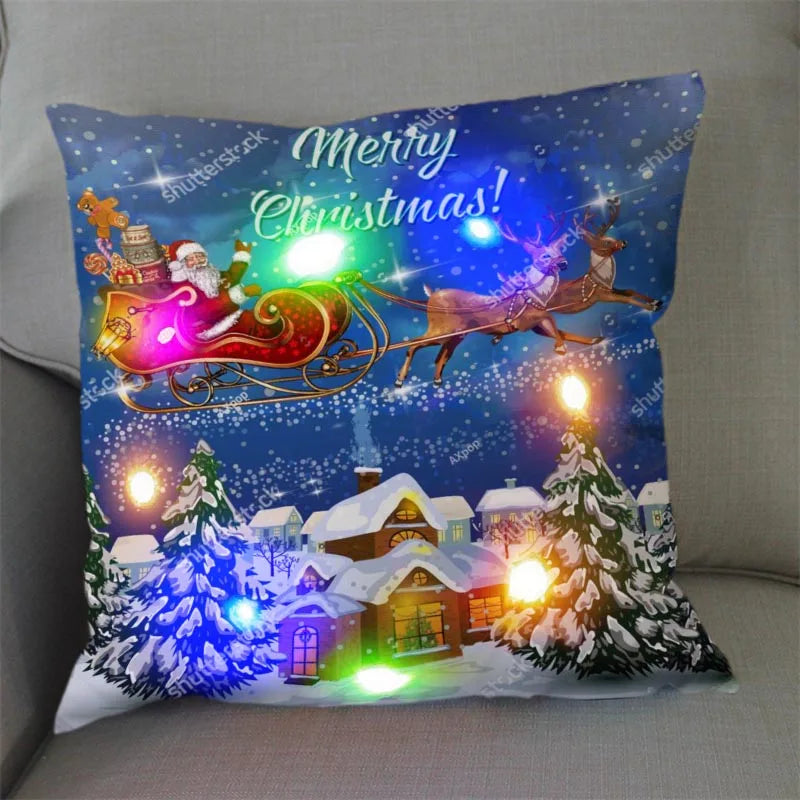 Axyaa Santa Claus LED Light Pillowcase 45X45cm