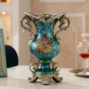 Axyaa European Resin Vase with Dried Flowers for Home Decor
