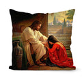 Retro Oil Painting Christmas Pillowcase - Axyaa Nativity Cushions Case Jesus Christ Print Throw Pillows Case