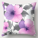 Axyaa Pink & Purple Floral Print Sofa Pillow Case Set