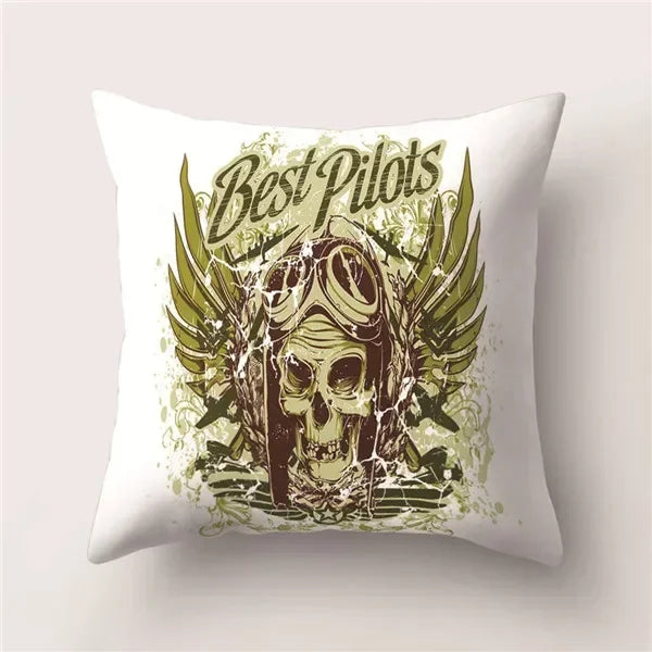 Skull Polyester Pillowcase 45X45CM Axyaa Home Decor Cushion Cover Square Sofa Decor