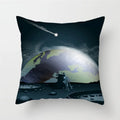 Axyaa Cartoon Astronaut Rocket Spaceship Sofa Pillowcase Space Theme Cushion Cover