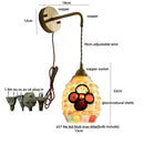 Axyaa Modern Glass Shell Wall Sconce Light with Pull Chain Switch