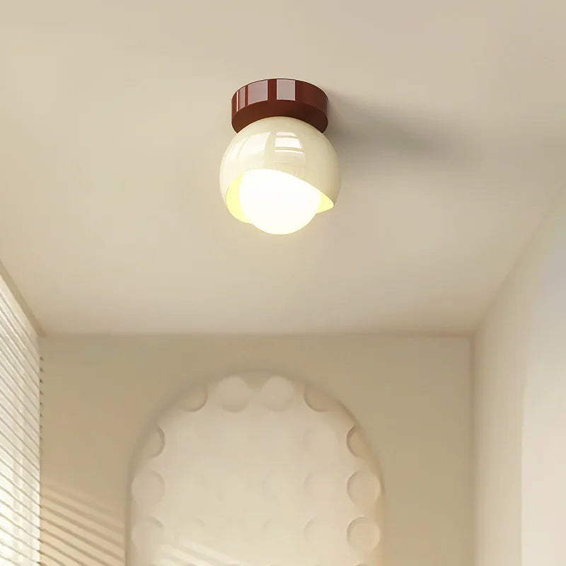 Axyaa Modern Glass Iron LED Ceiling Light for Home Aisle Restaurant Living Room Decor