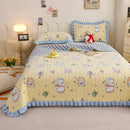 Axyaa Velvet Quilted Bed Cover Single/Double Bedspread - Winter Bed Linen
