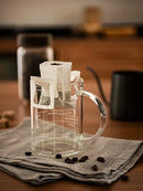 Axyaa Glass Brewing Coffee Mug with Scales & White Letters