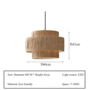Axyaa Wabi Sabi Hemp Rope Pendant Lamp, Rattan Woven Chandelier for Home Decor