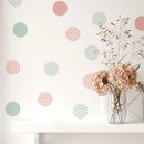 Axyaa Pink Ripple Polka Dots Wall Stickers for Kids Room Nursery Art Decals