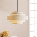 Axyaa White Fabric Pendant Light Japan Cloth Chandelier