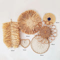 Rattan Grass Weaving Wall Decor, Moroccan Style, Axyaa Livingroom Bedroom Background