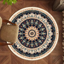 Axyaa Round Retro Bedroom Rug Soft Carpet Washable Living Room Lounge Mat