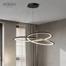 Axyaa Circular Chandelier Black/White Indoor Lighting Fixture