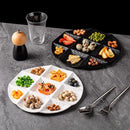 Axyaa Stone Patterned Ceramic Dessert Plate Set - Nine Grid Molecular Cuisine Tableware