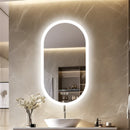 Axyaa Oval LED Bathroom Mirror 500x1000mm with Anti-fog, 3 Colors, Dimmable Lighting