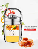 Axyaa 3-Layer Stainless Steel Insulated Bento Lunch Box - Large Capacity Pot