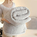 Axyaa Knitting Velvet Throw Blanket: Lightweight, Warm, All Season Solid Color Plaid