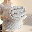 Axyaa Knitting Velvet Throw Blanket: Lightweight, Warm, All Season Solid Color Plaid