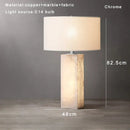 Axyaa Spanish Marble Table Lamp with Fabric Lampshade