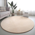 Red Coral Velvet Round Rug by Axyaa - Soft, Thick, Non-Slip Floor Mat for Living Room
