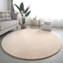 Red Coral Velvet Round Rug by Axyaa - Soft, Thick, Non-Slip Floor Mat for Living Room