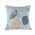 Abstract Line Drawing Girls Print Cushion Cover 45x45cm by Axyaa