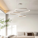 Axyaa Modern Semicircular LED Chandelier for Dining Living Bedroom in Black White
