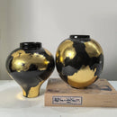 Axyaa Gold Foil Pattern Ceramic Vase - Modern Home Decor Handicrafts