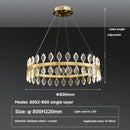 Axyaa Luxury Crystal LED Chandelier: High-end Designer Circular Art Indoor Lighting.