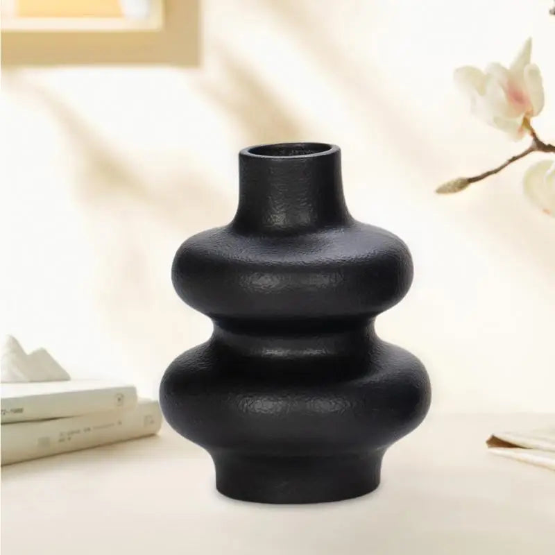 Axyaa Beige Ceramic Vase: Home Decor Flower Arrangement for Garden, Living Room, Office