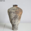Axyaa Retro Ceramic Vase: Wabi Sabi Style Plant Pot for Aesthetic Room Decor