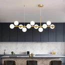 Axyaa Glass Ball Ceiling Chandelier: Modern Lighting Fixture for Dining Living Room & Kitchen