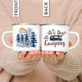 Enamel Mountain Mug with Handle by Axyaa. Best Camping Gift for Outdoor Lovers