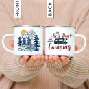 Enamel Mountain Mug with Handle by Axyaa. Best Camping Gift for Outdoor Lovers