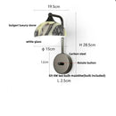 Axyaa Marble Stone LED Wall Sconce, Rotatable Switch, White Glass, Carbon Steel