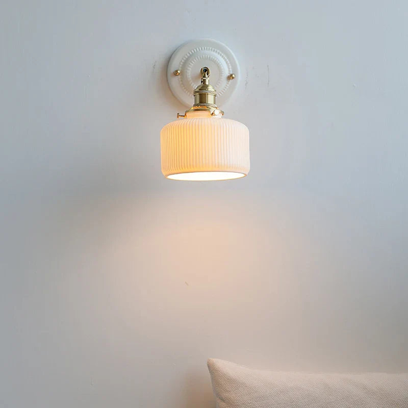 Axyaa Ceramic LED Wall Lamp for Bedroom & Bathroom with Pull Switch