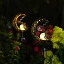Axyaa Cat Moon Solar Lamp: Outdoor Iron Garden Light, Auto On/Off, Waterproof Yard/Patio Decor