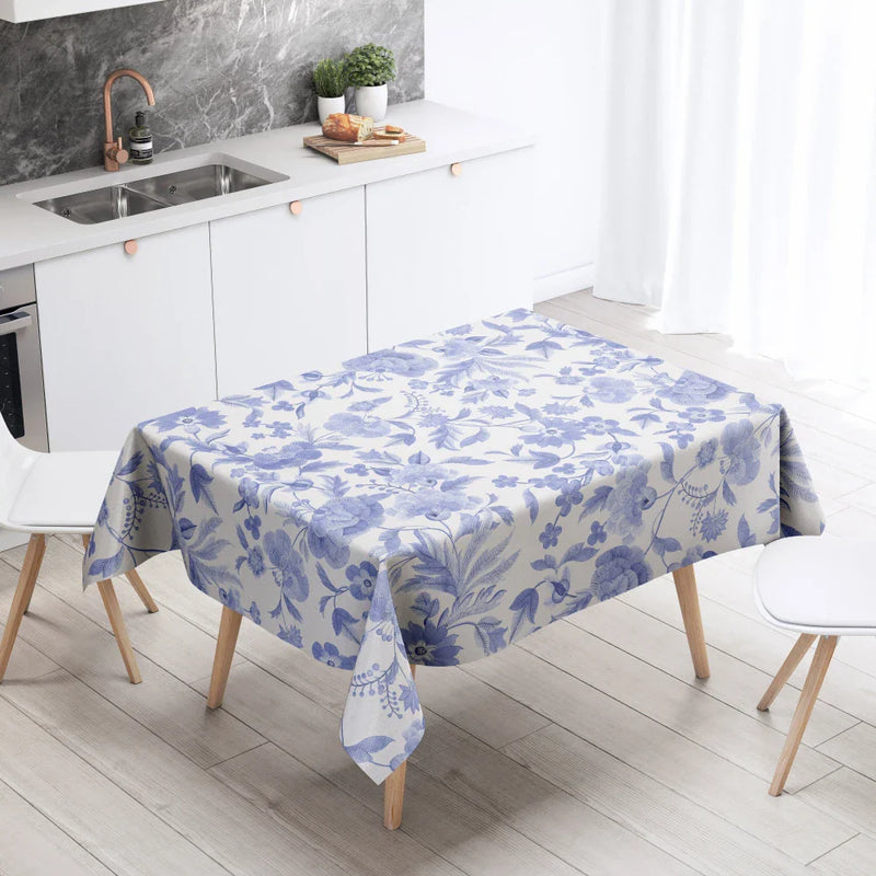 Axyaa Floral Tablecloth: Anti-Stain Waterproof Home Decoration for Kitchen, Fireplace, Countertop
