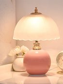 Axyaa Mushroom Glass Ceramic Bedside Lamp
