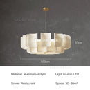 Axyaa White Acrylic LED Chandelier Minimalist Hanging Light Fixture for Bedroom, Dining, Living Room