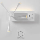 Axya USB Fast Charging Bedside Wall Lamp with Spotlight and Phone Bracket
