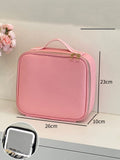Axyaa LED Mirror Makeup Bag with Brush Holder - Waterproof Cosmetic Organizer