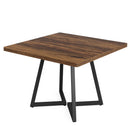 Axyaa Industrial Square Dining Table | 4-Seater Wood Kitchen Table, 31.5" Metal Base